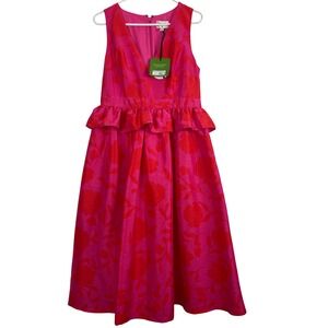 Kate Spade Red and Pink Floral Midi Dress